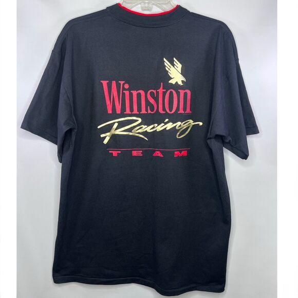 Winston Racing Vintage Pocket-Tee T-Shirt Black Single Stitch Size XL 90s - Picture 7 of 11